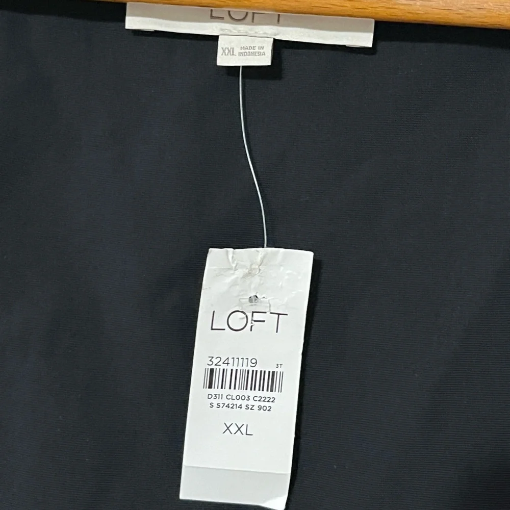 Loft Velvet Puff Sleeve Top XXL Black nwt